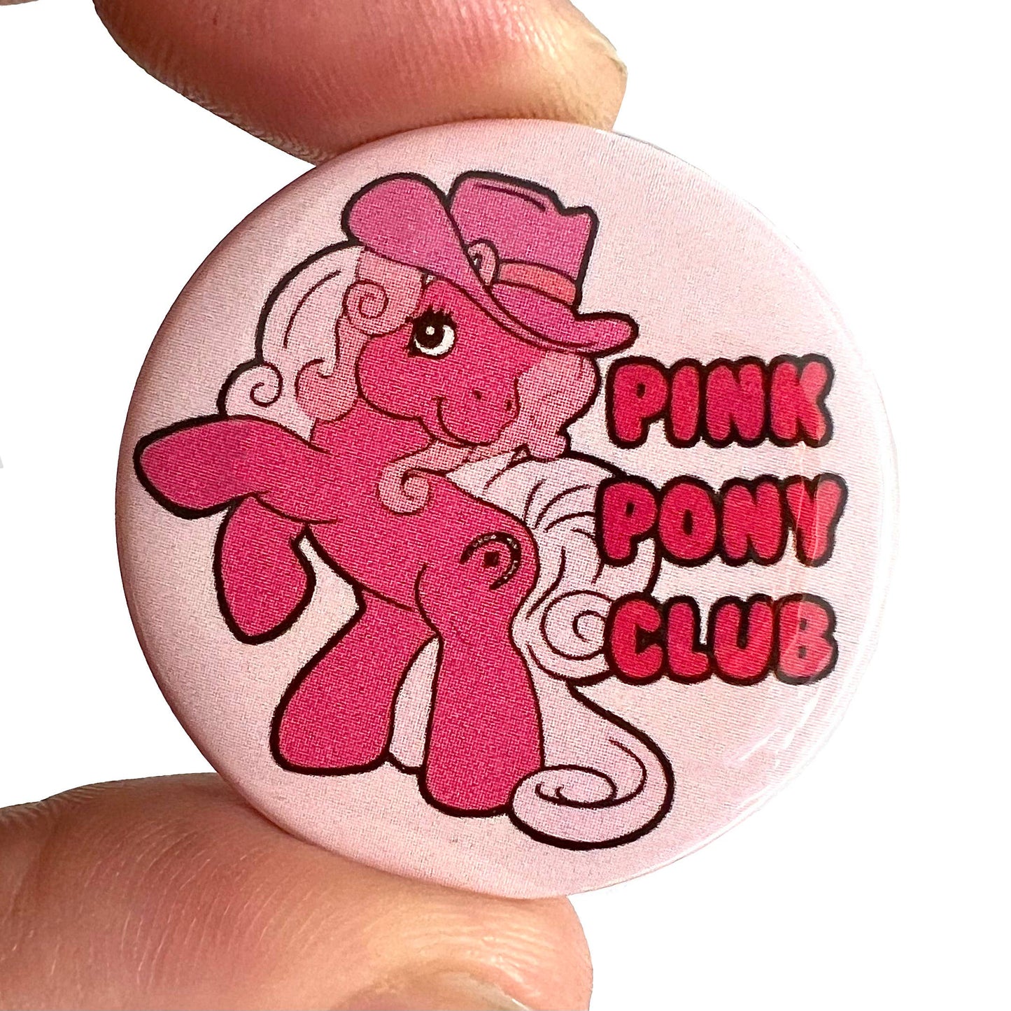 Pink Pony Club Cowboy Cowgirl Inspired Button Pin Badge