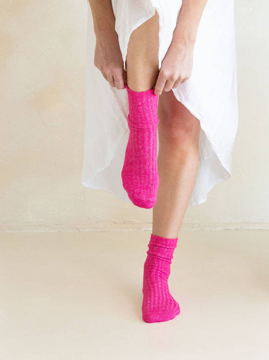 The Comfiest Socks - Lite - Fuchsia Pink (Limited Edition!): L/XL