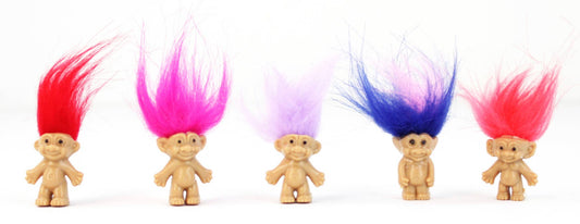 Mini Troll Dolls - 1”x2.5” Tall 1980s 1990s Novelty POP Toy