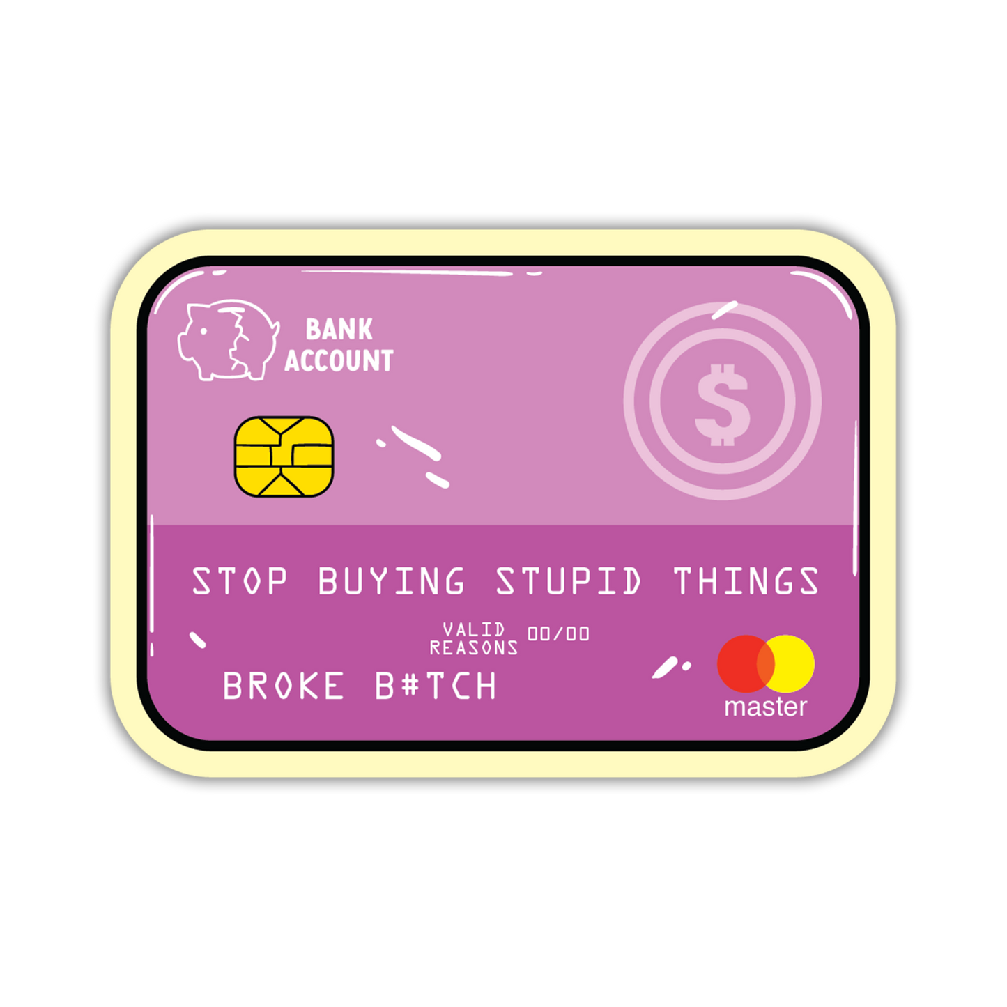 Tough Love Debit Card Savings Textured Stickers