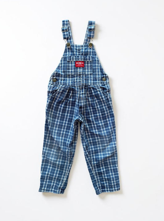 Vintage OshKosh B’Gosh Overalls Checkered Print - Size 3