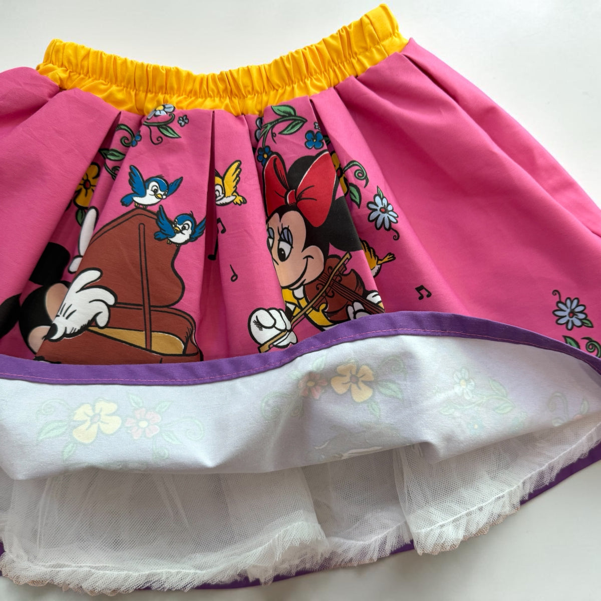 Kids Vintage Mickey & Minnie Disney Skirt Pink - Size 3/4