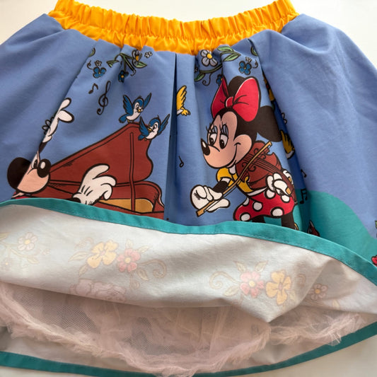 Kids Vintage Mickey & Minnie Disney Skirt Blue - Size 3/4