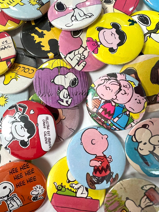 Upcycled Peanuts / Snoopy Badge Assortment