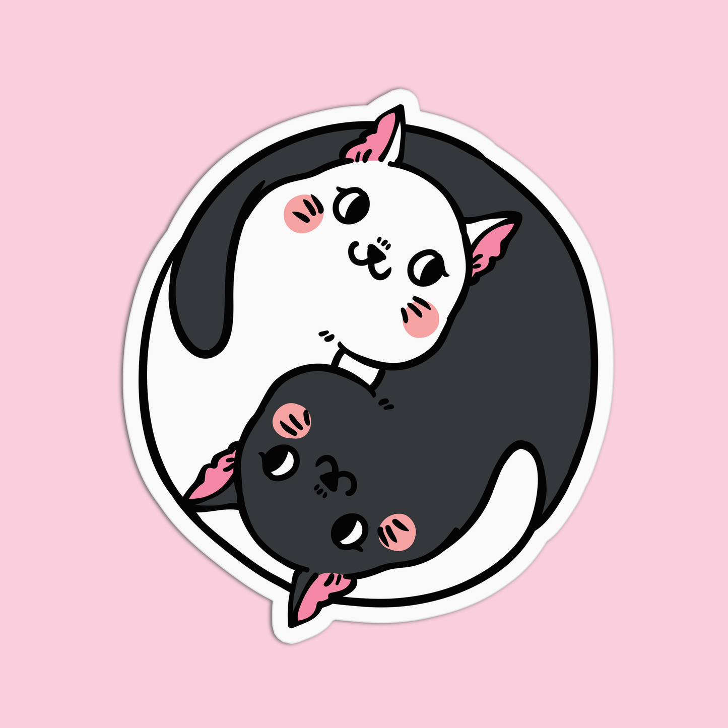 Yoga Cat Vinyl Textured Sticker