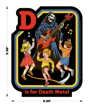 Sticker - Steven Rhodes D is for Death Metal - Funny Music