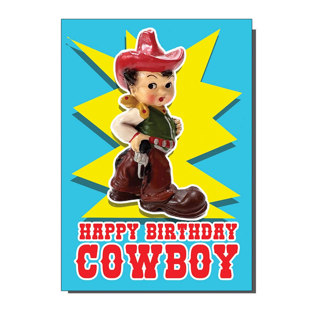 Happy Birthday Cowboy Kitsch Greetings Card