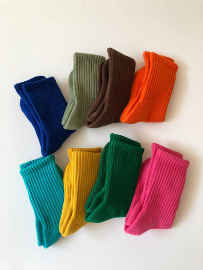 KIDS ATHLETIC SOCKS: Chocolate