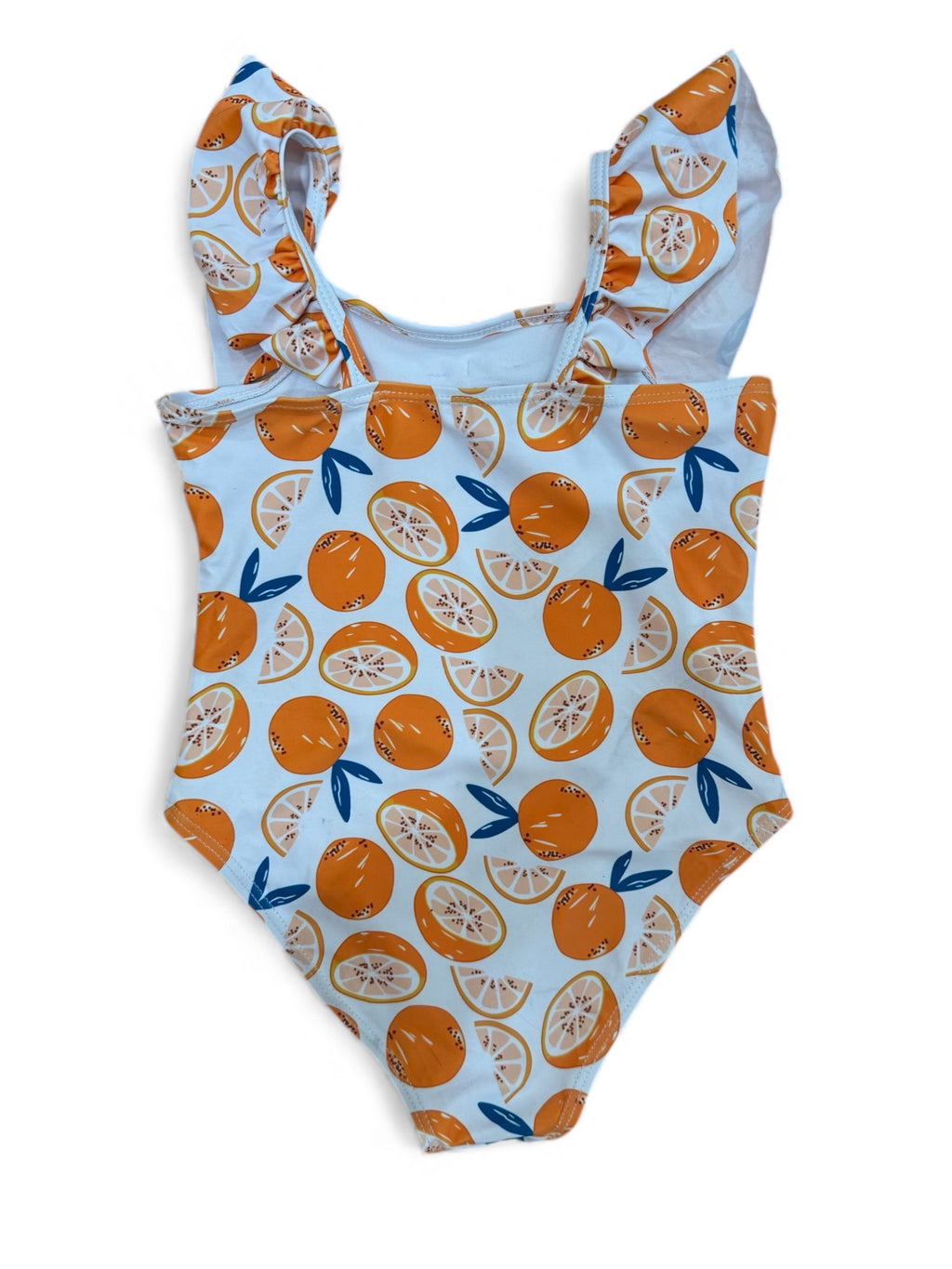 Japanese Orange Slice Ruffle Swimsuit – Kids Size 4-5