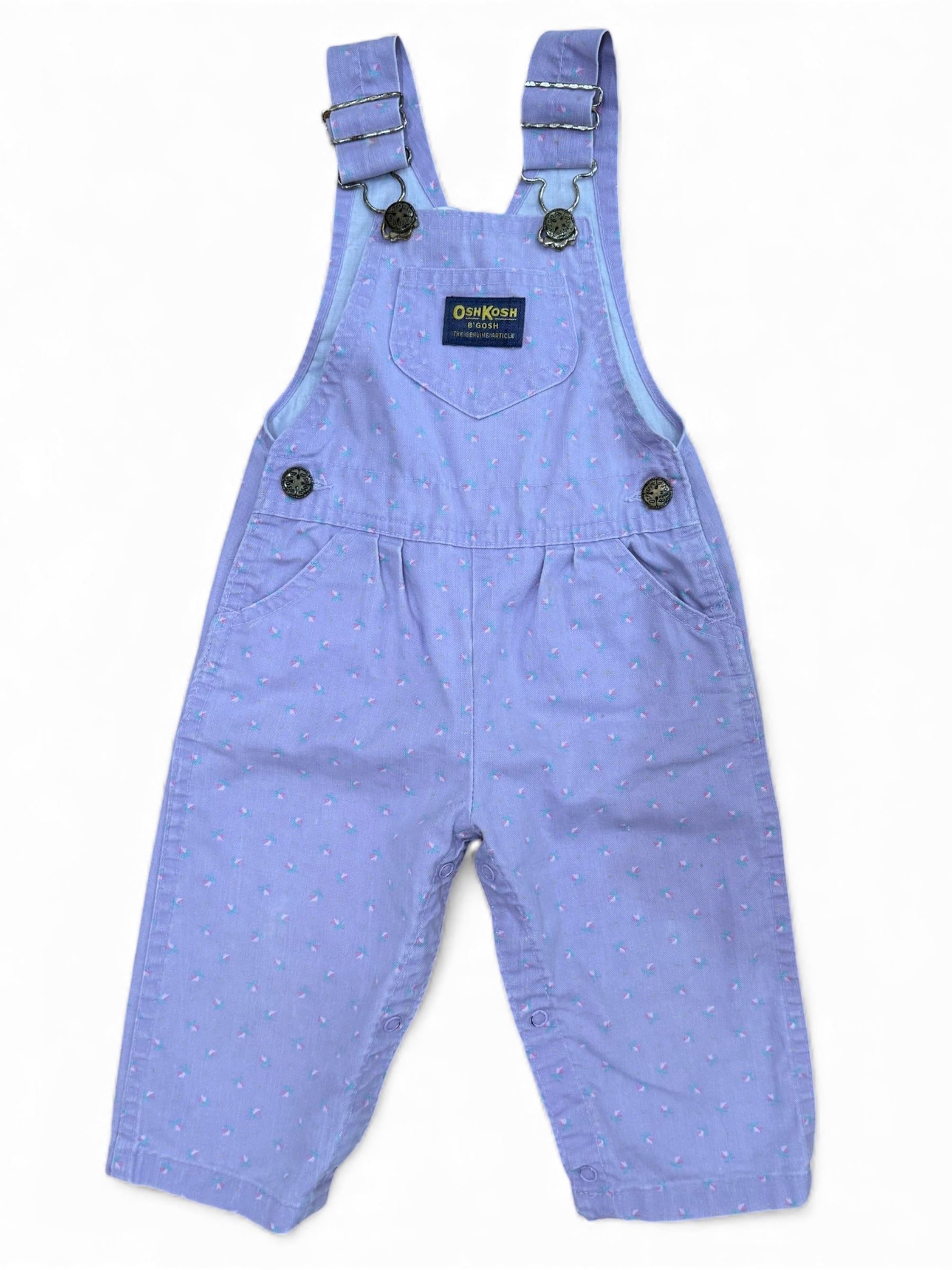 Vintage OshKosh Lilac Overalls Size 12-18months