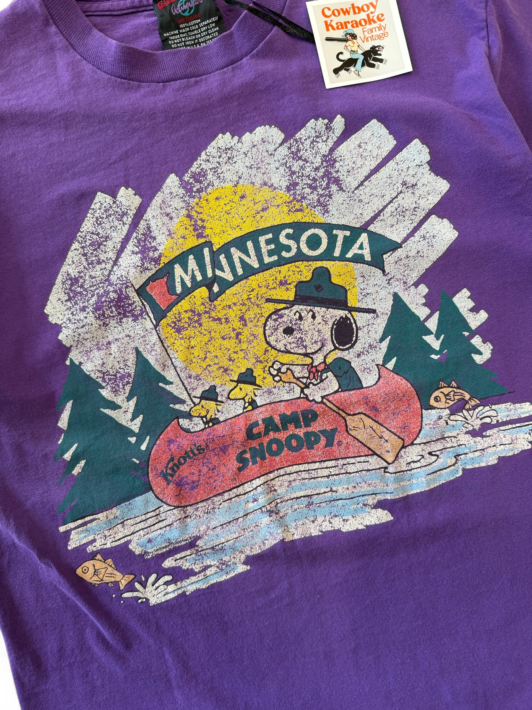 Rare Vintage Camp Snoopy TShirt PURPLE Size M/L