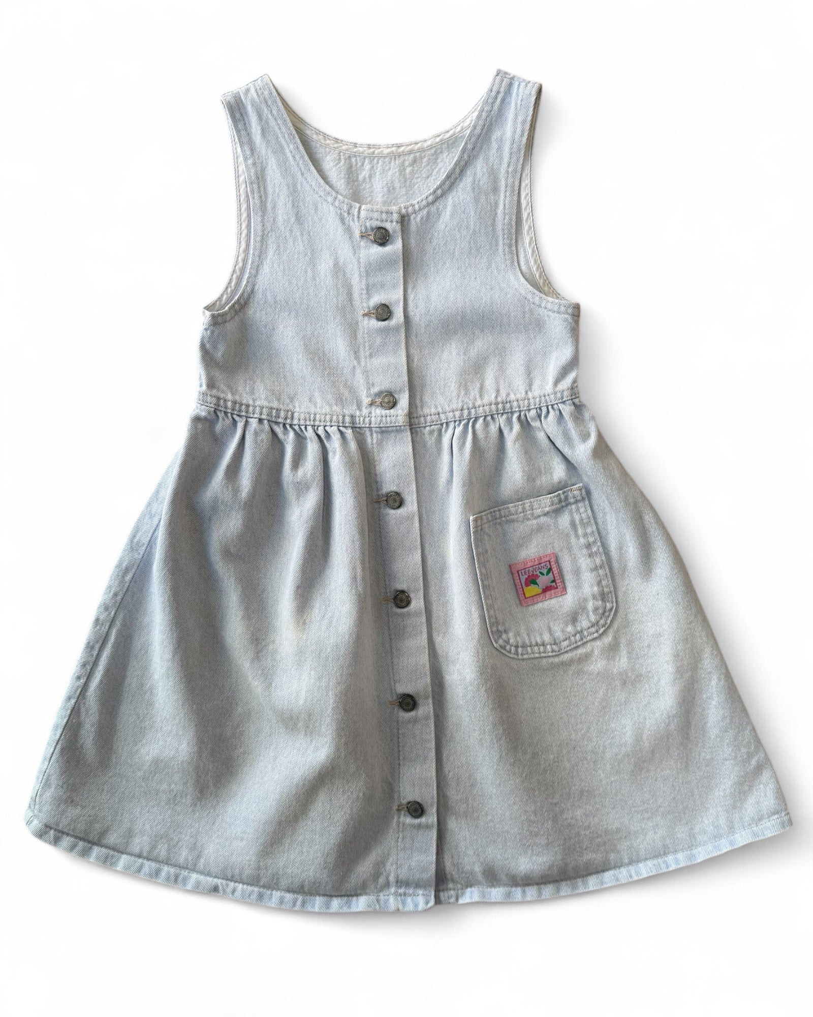 Vintage Lee Kids Lightwash Denim Dress size 4-6