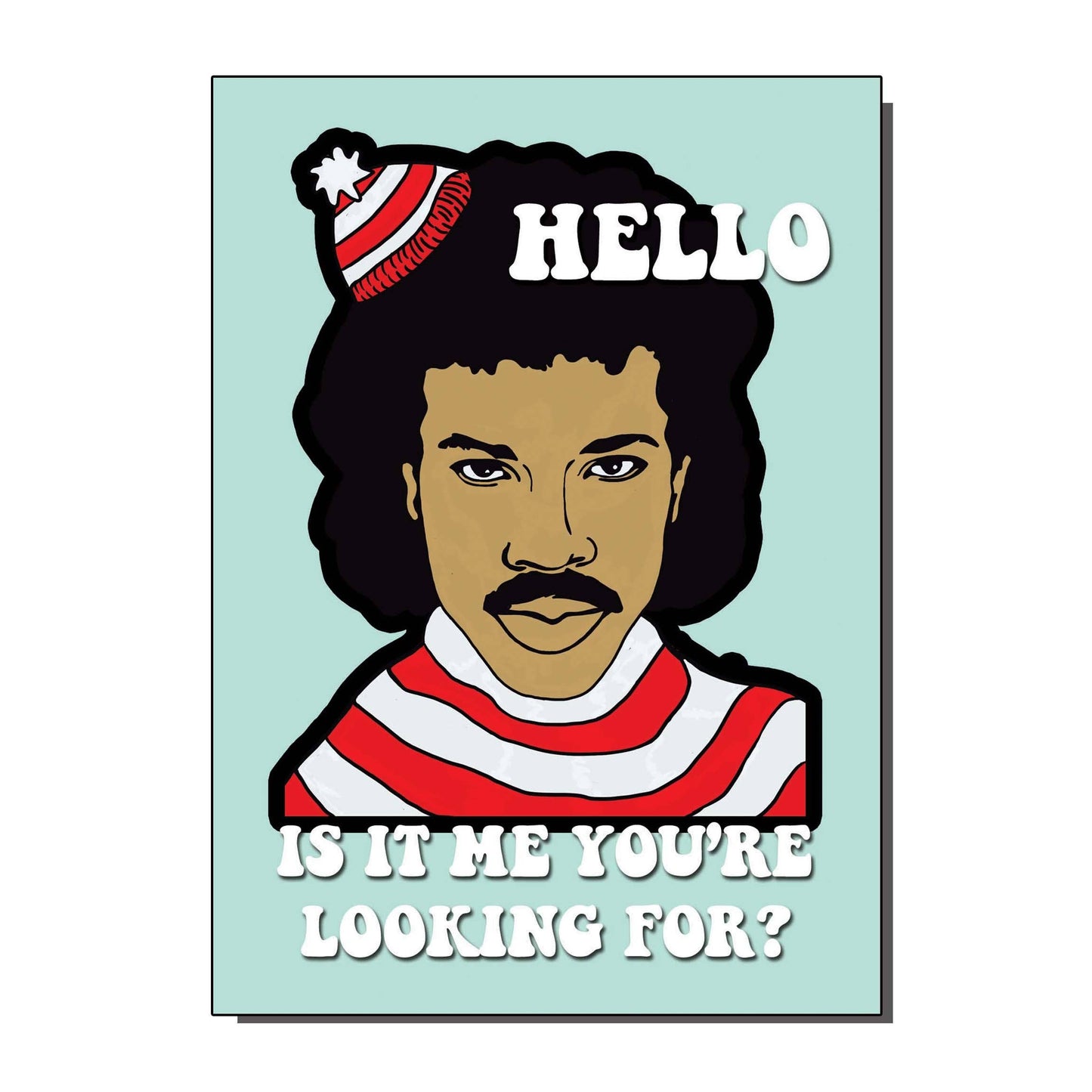 Lionel Richie / Where's Wally Hello Greetings Card