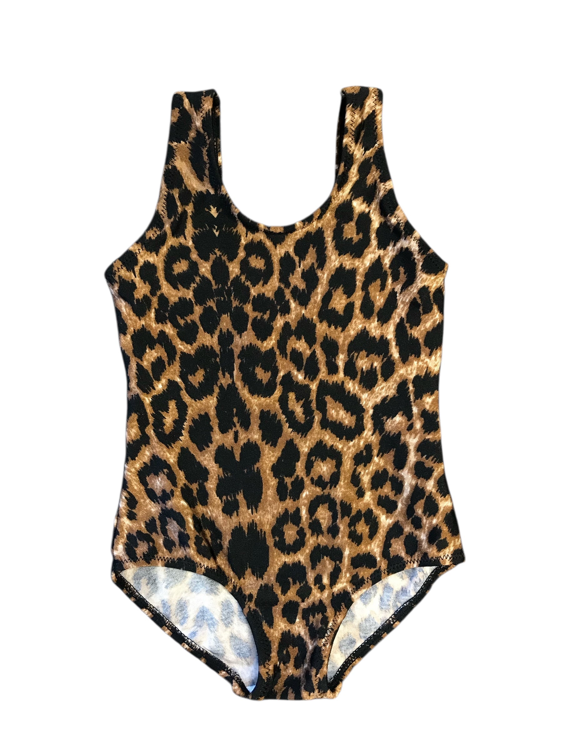 Vintage Leopard Print Kids Swimsuit – Size 1–2