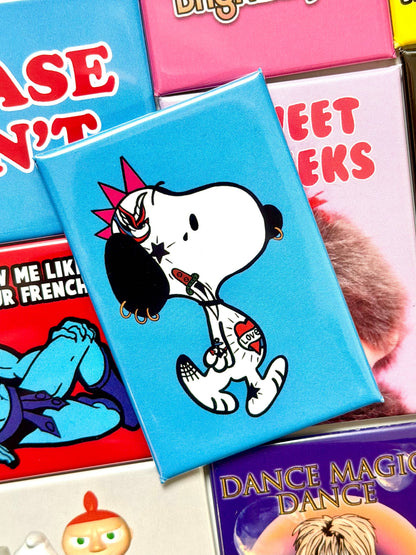 Punk Rock Beagle Fridge Magnet