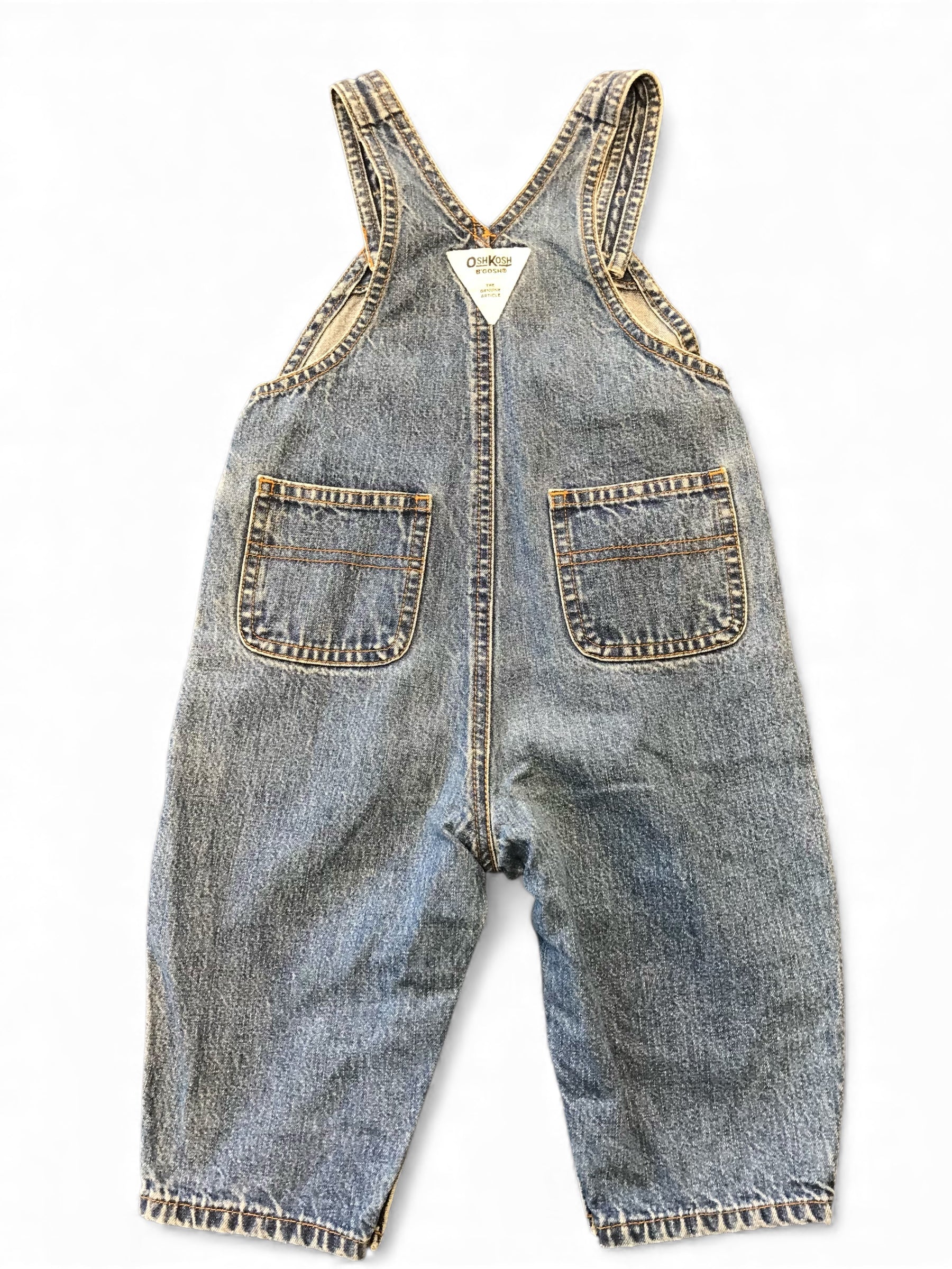 Vintage OshKosh Denim Overalls – Blue Stone Wash (12-18months)