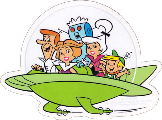Sticker - The Jetsons - Family in Spaceship - Kids Cartoon