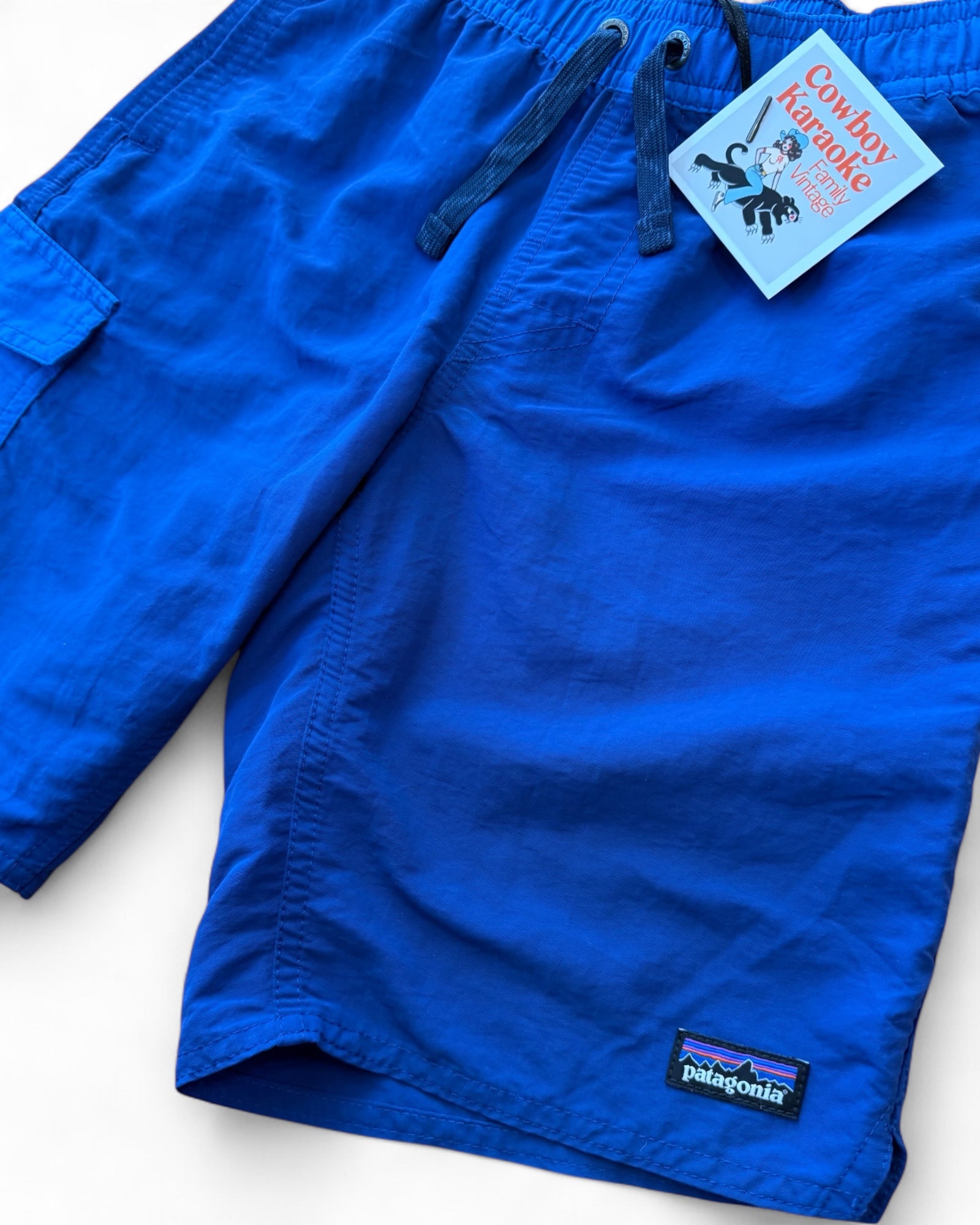 Vintage Patagonia Long Baggies Shorts BLUE Size 7-8 yrs