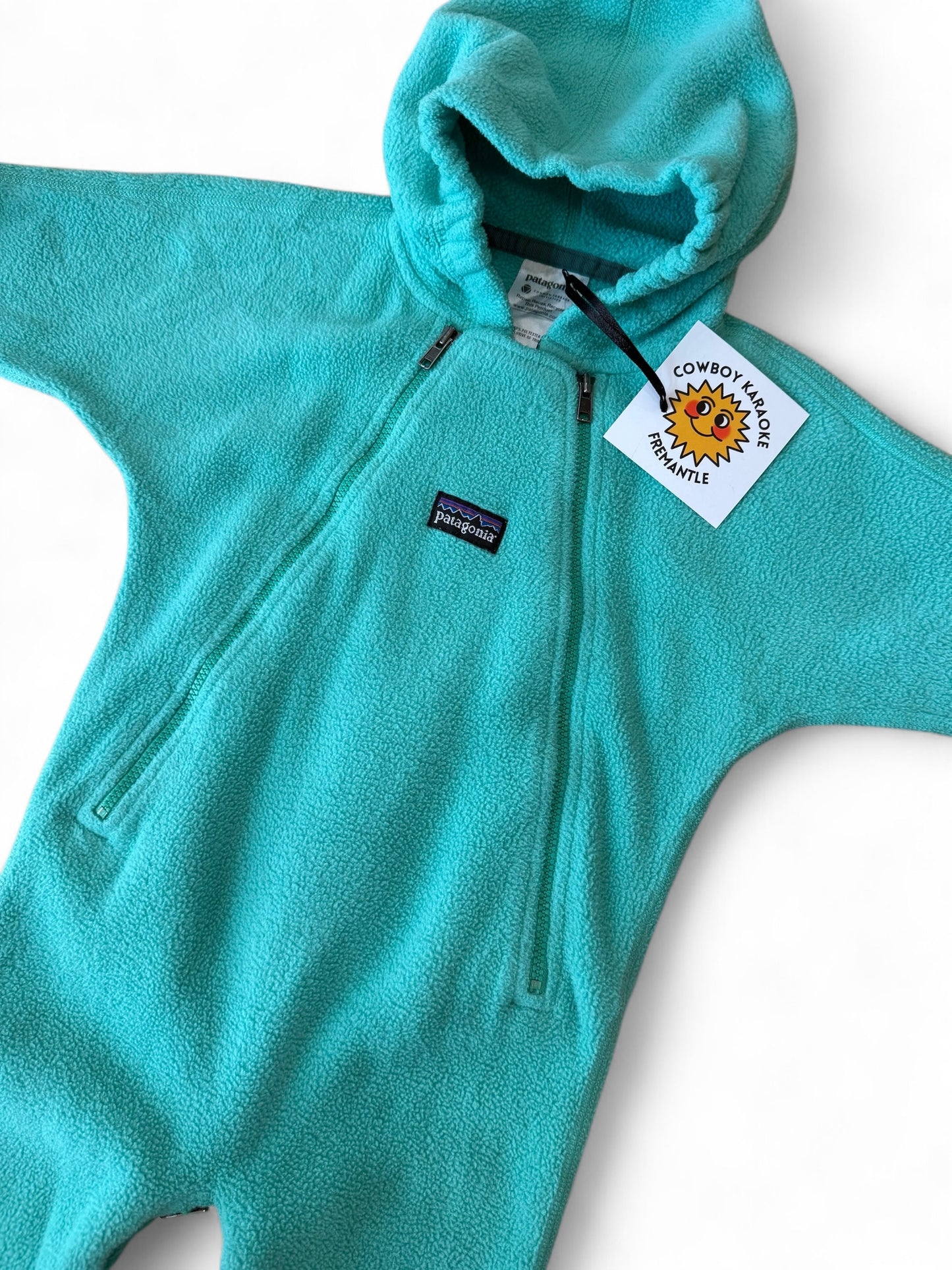 Baby Patagonia Baby Fleece Bunting Suit TEAL size 3-9months