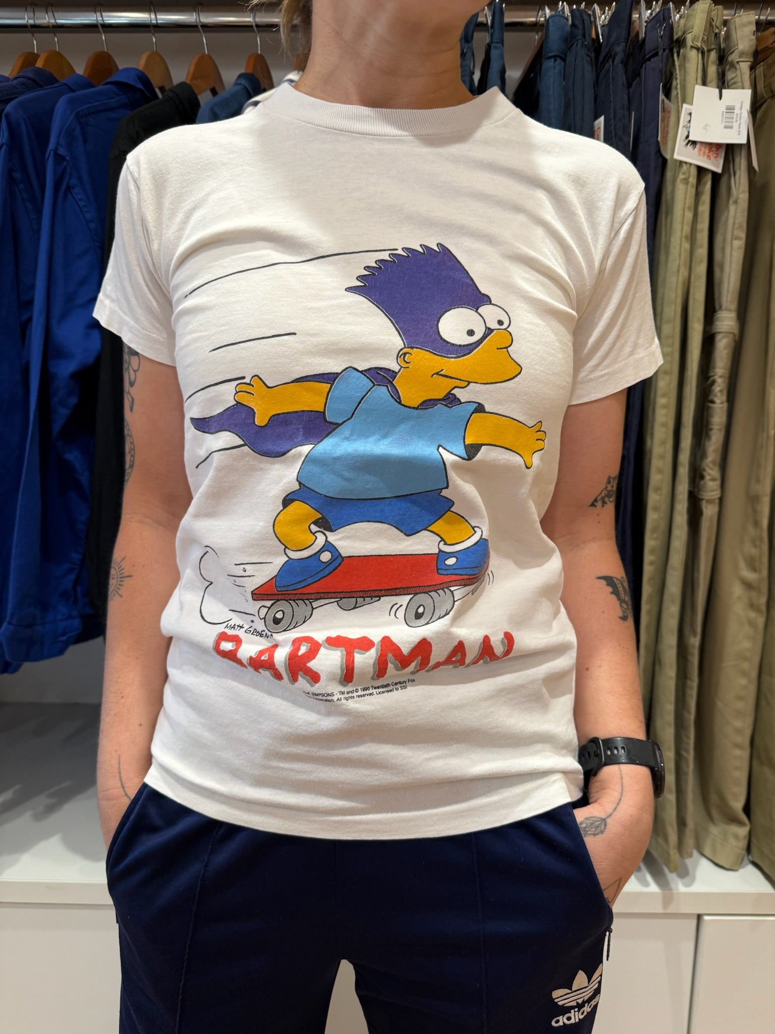 1990 Bartman Skate Tee Size Small/Medium Adult
