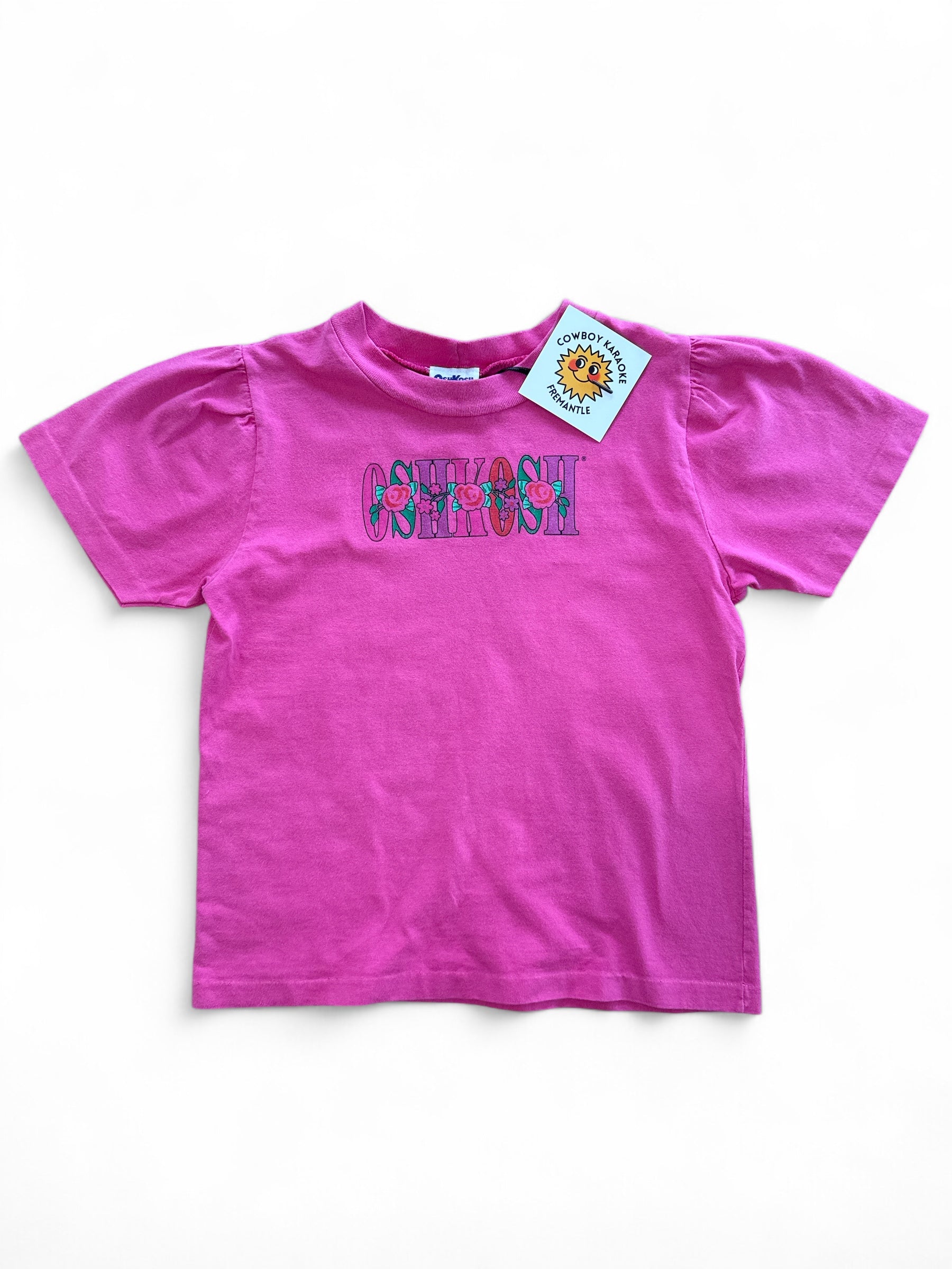 Vintage OshKosh Bgosh Floral Logo Tee Size 6