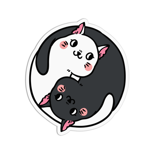 Yoga Cat Vinyl Textured Sticker