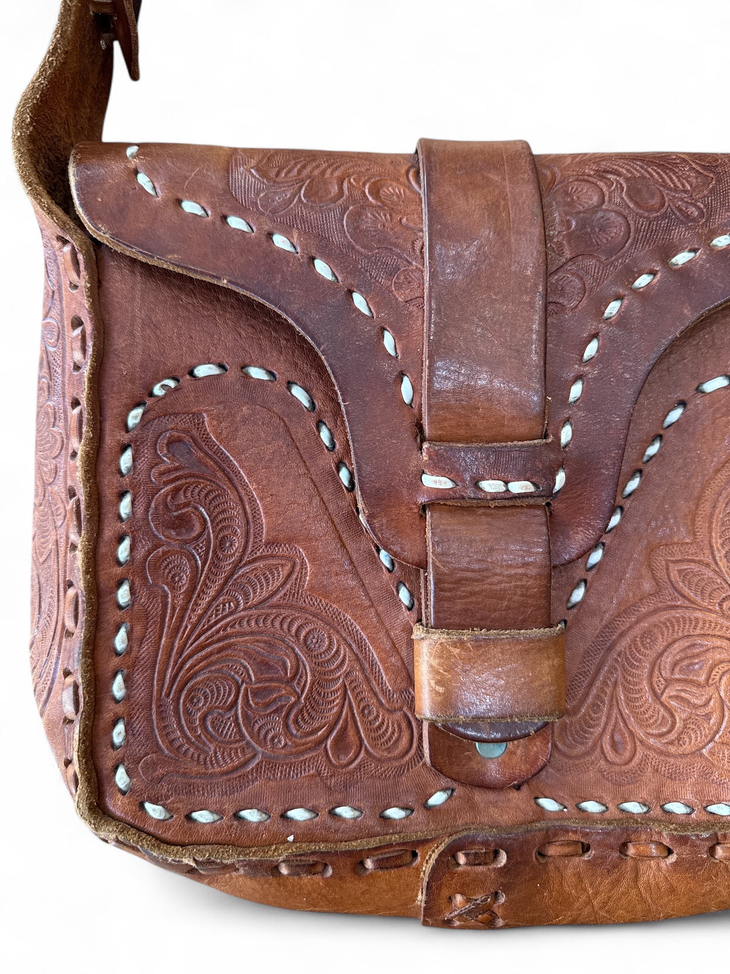 Vintage Leather Tooled Bag