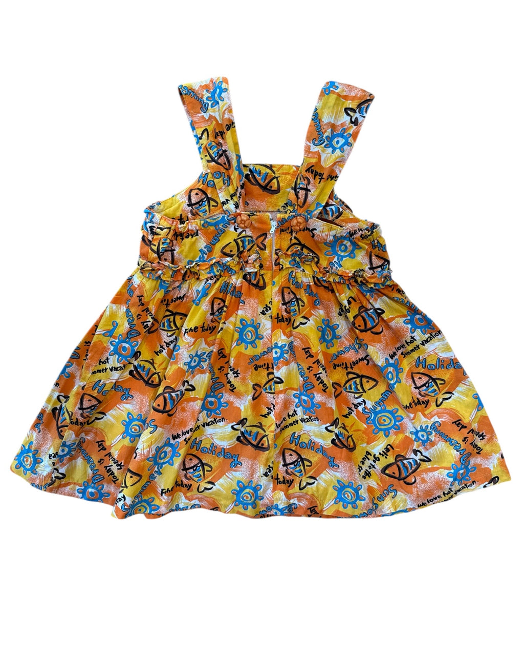 🌴 Japanese Holiday Fish Print Cotton Dress Size 2-3