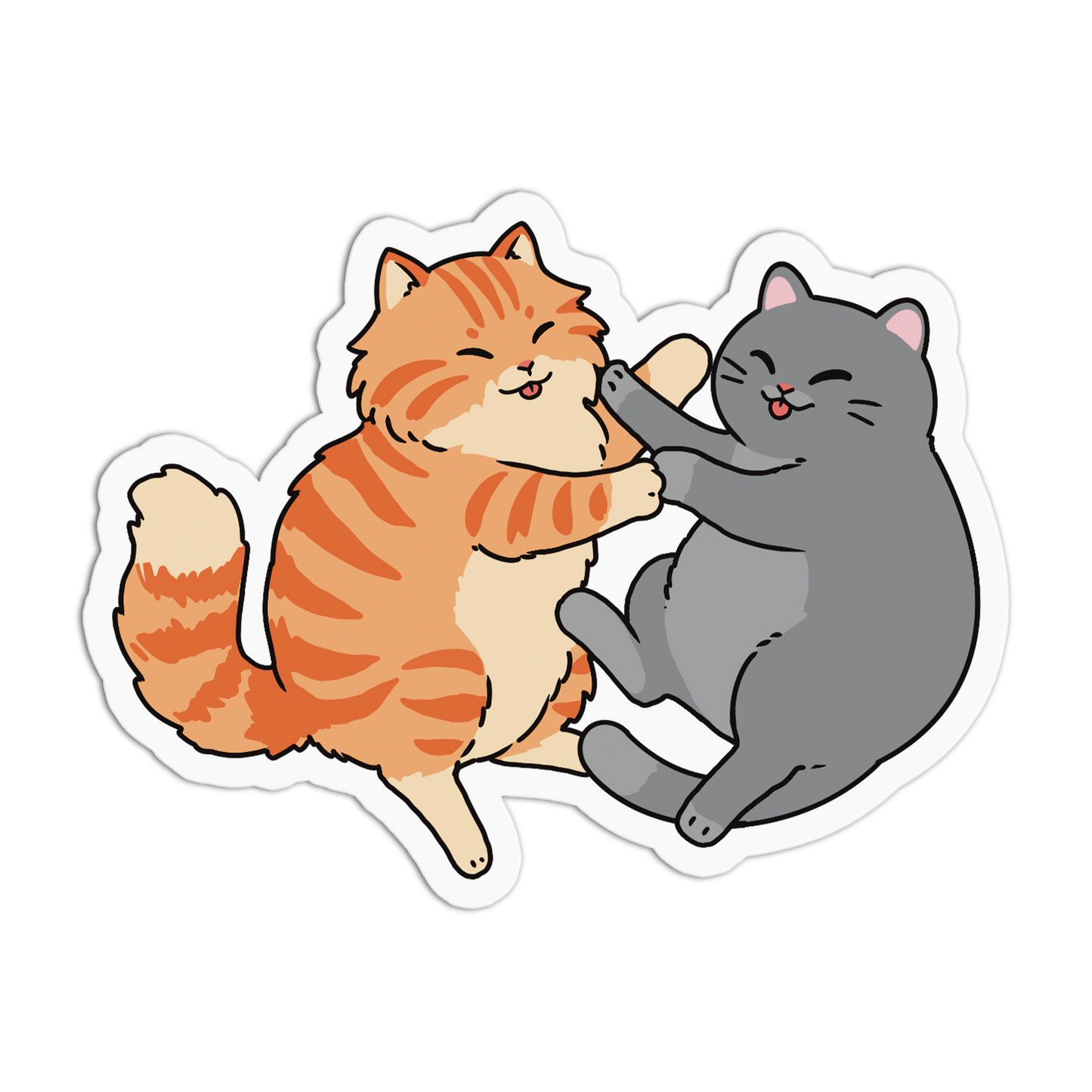 Playful Tumble Cats - El Gato Textured Stickers