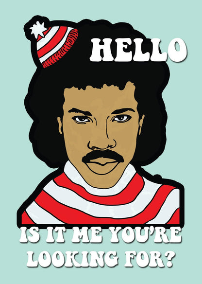 Lionel Richie / Where's Wally Hello Greetings Card