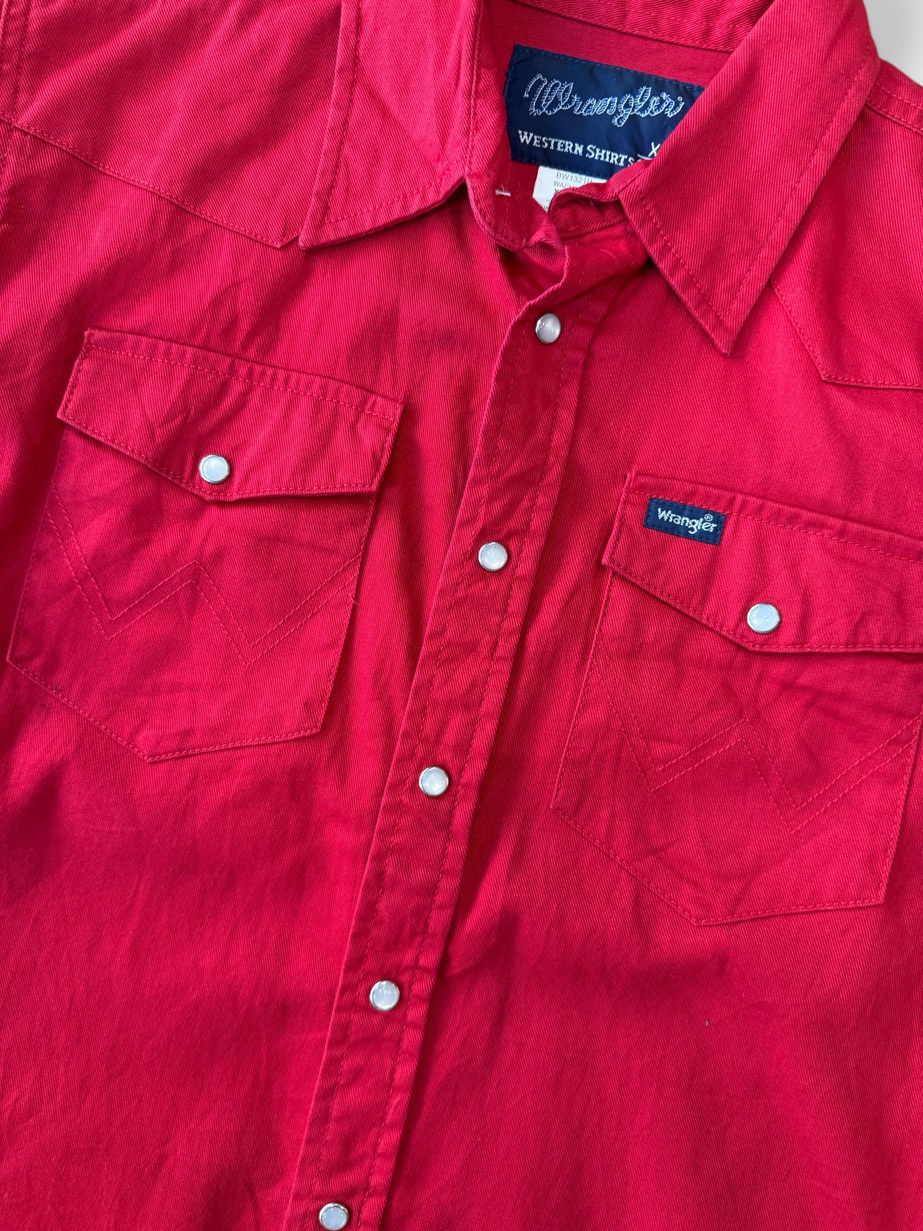 Kids Vintage Wrangler Shirt RED size Youth XL