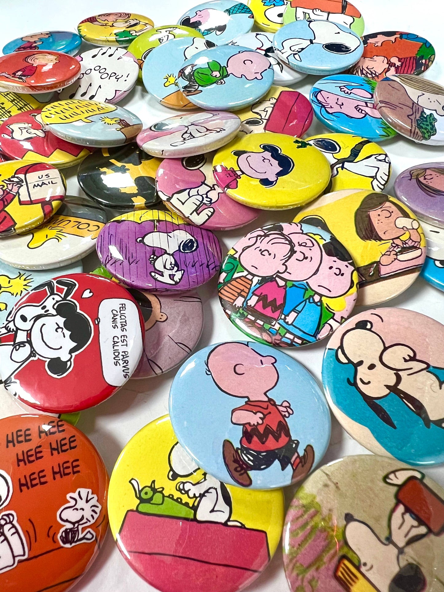 Upcycled Peanuts / Snoopy Badge Assortment