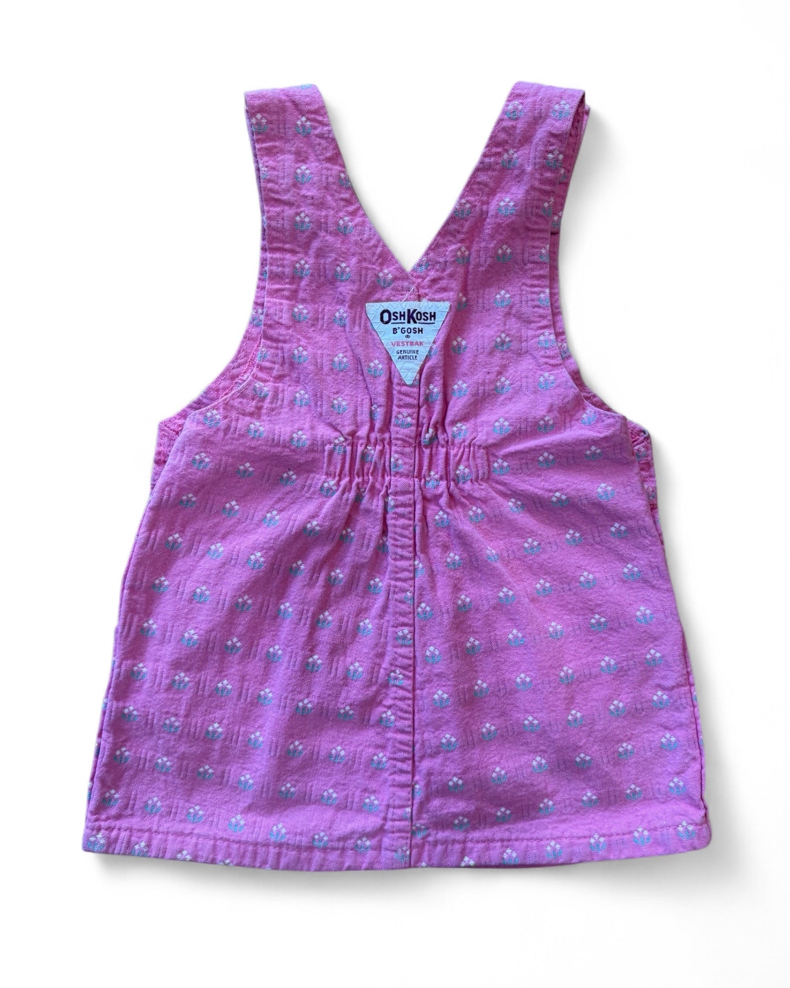 Rare Vintage Oshkosh Pinafore Dress PINK Size 18 months