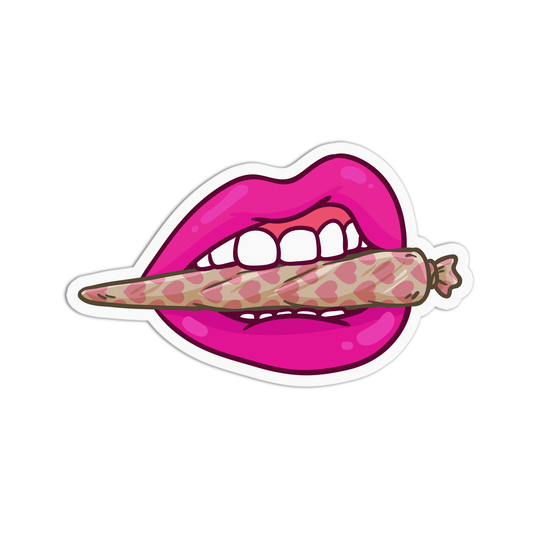 Canna Cute Lips Vinyl Textured Stickers