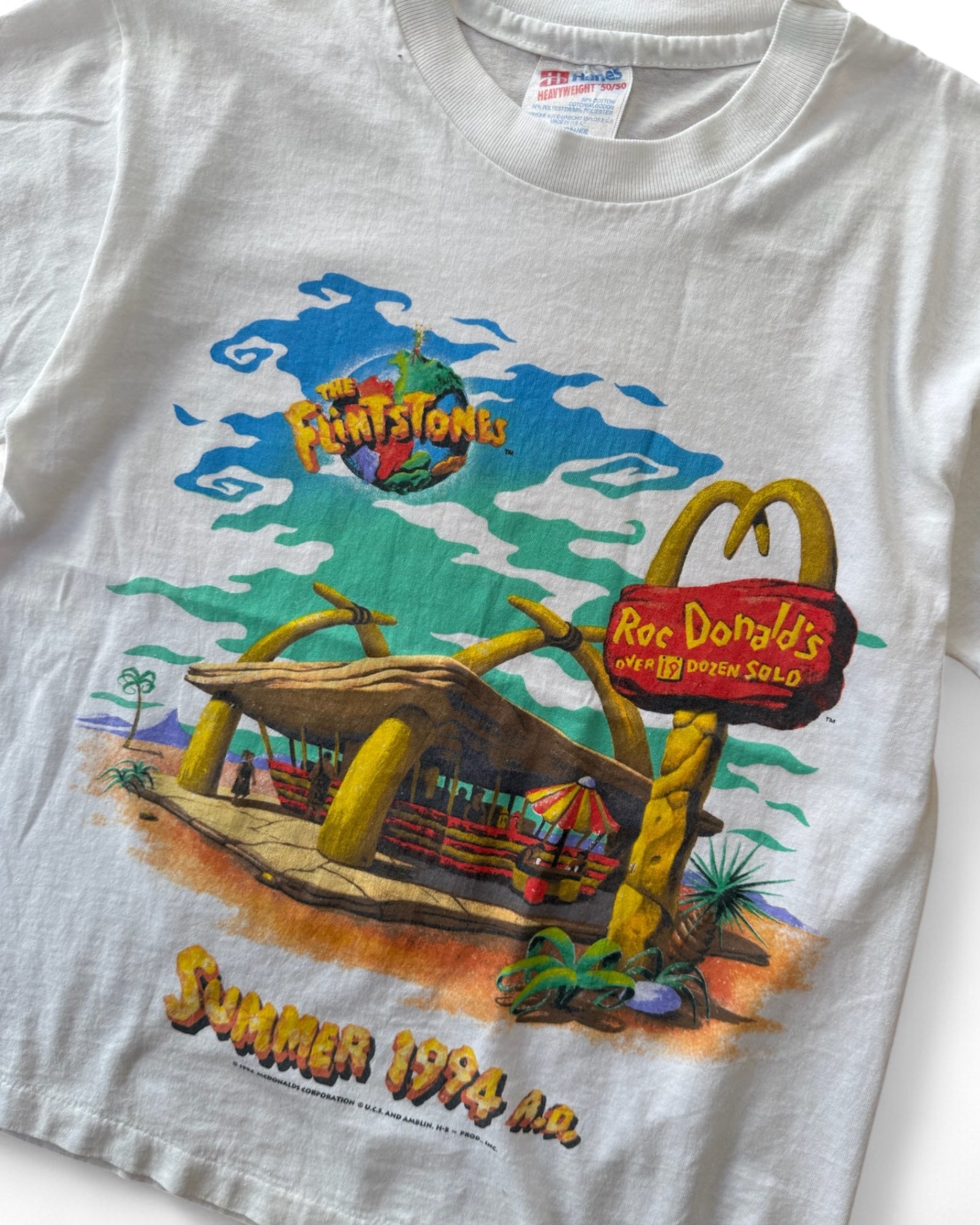 Kids Vintage 1994 Flinstones X McDonalds Tee Size Youth Large
