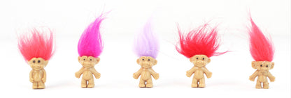 Mini Troll Dolls - 1”x2.5” Tall 1980s 1990s Novelty POP Toy 