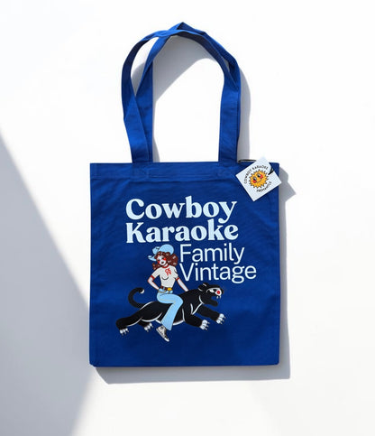 Cowboy Karaoke Family Vintage Tote - Marine