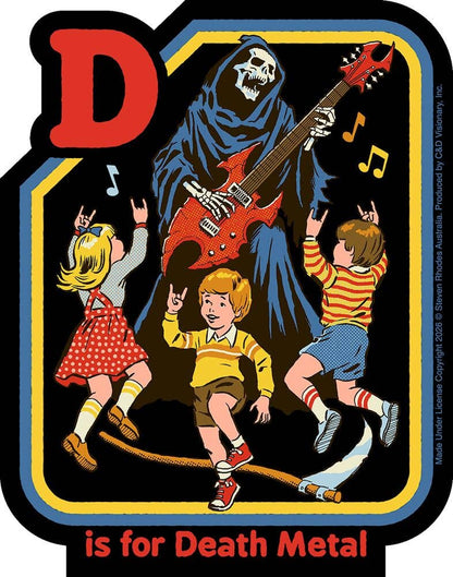 Sticker - Steven Rhodes D is for Death Metal - Funny Music 