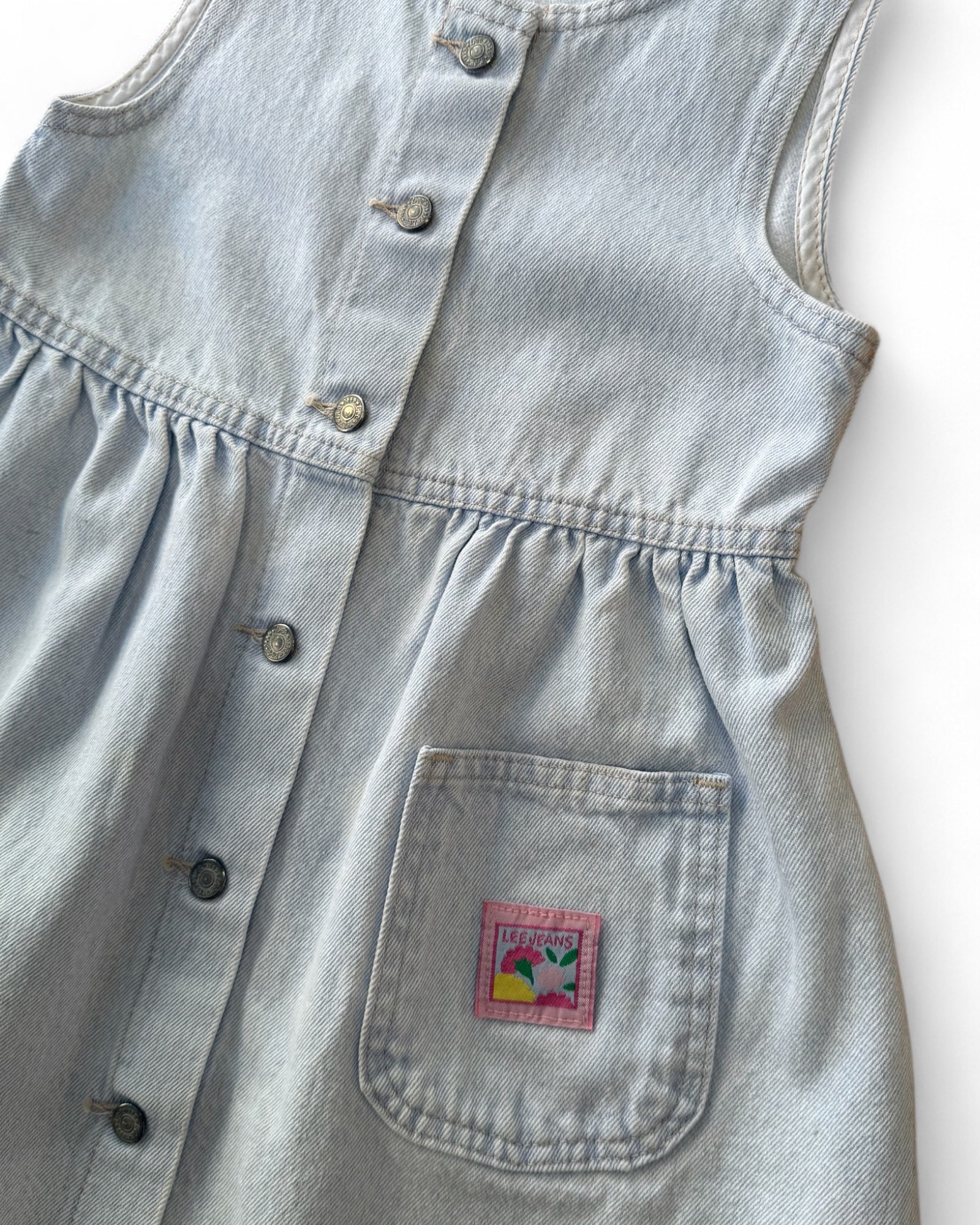 Vintage Lee Kids Lightwash Denim Dress size 4-6