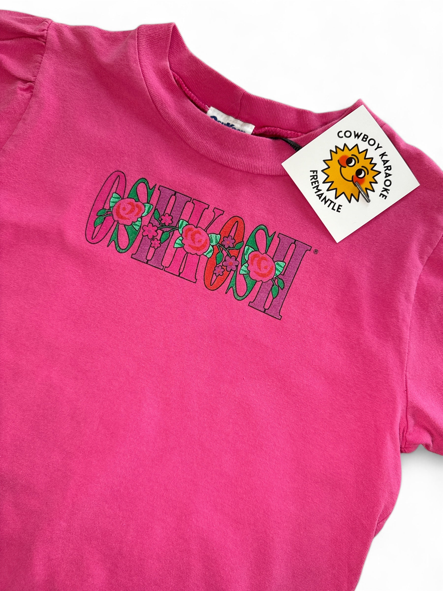 Vintage OshKosh Bgosh Floral Logo Tee Size 6