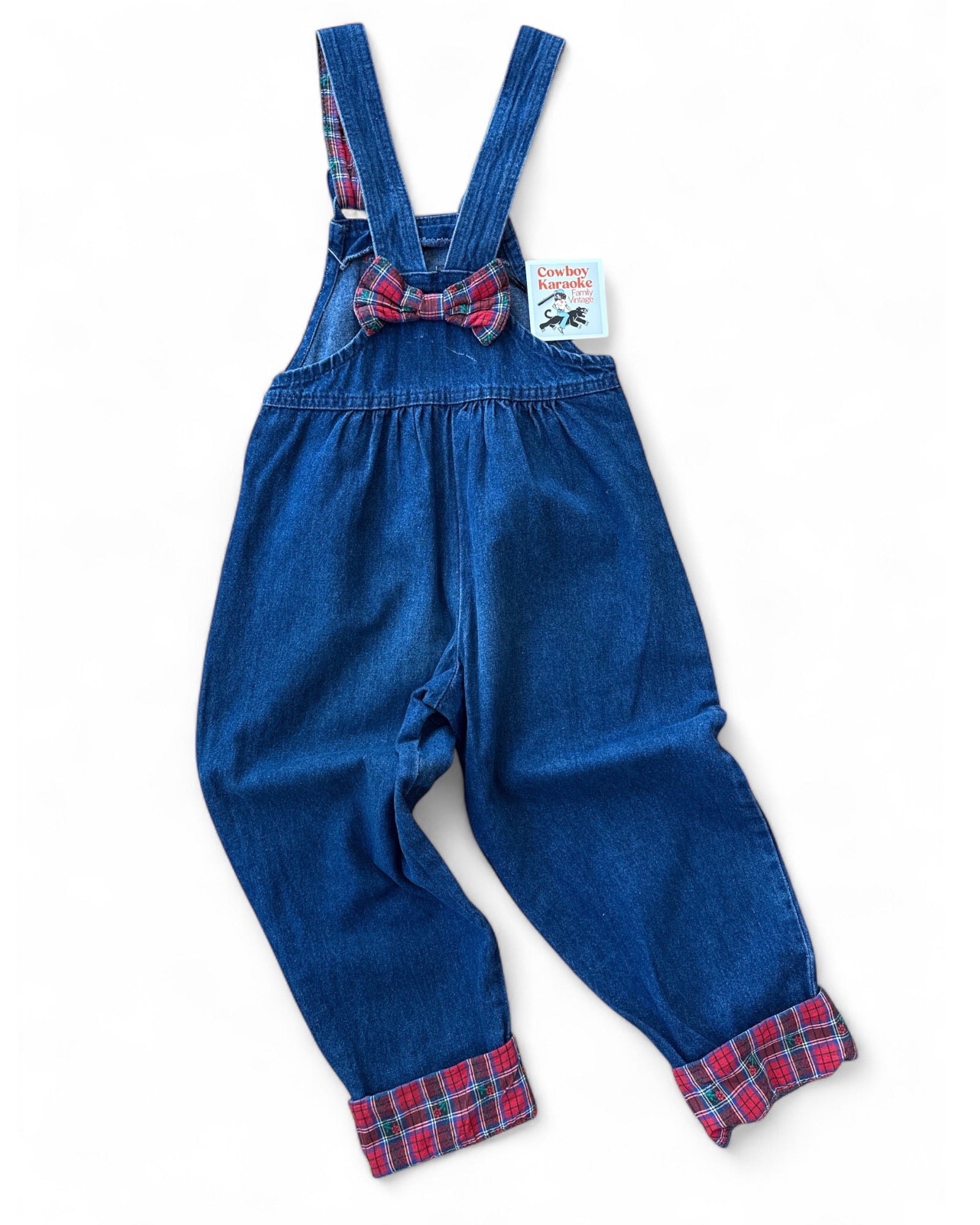 Vintage Oshkosh Overalls Denim/Red Plaid Size 6-7 years