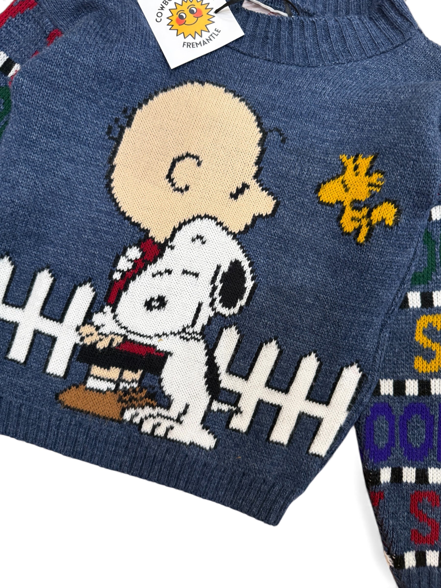 Kids Vintage Peanuts Knit Sweater Size