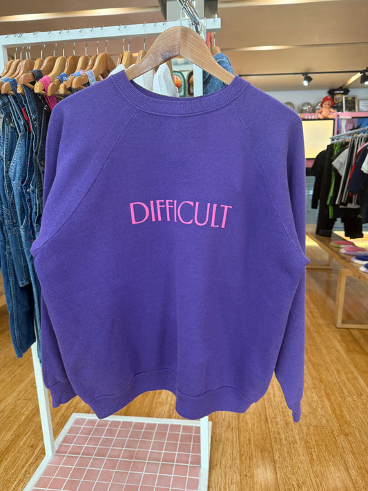 Difficult Pullover Purple Large