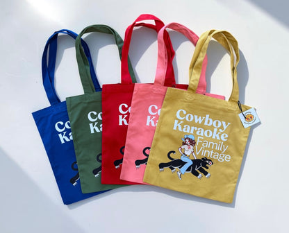 Cowboy Karaoke Family Vintage Tote - Red