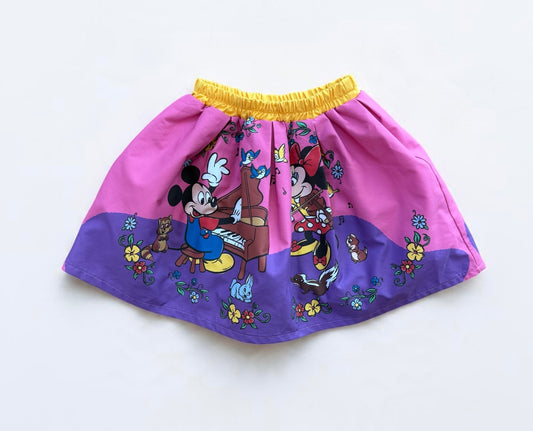 Kids Vintage Mickey & Minnie Disney Skirt Pink - Size 3/4