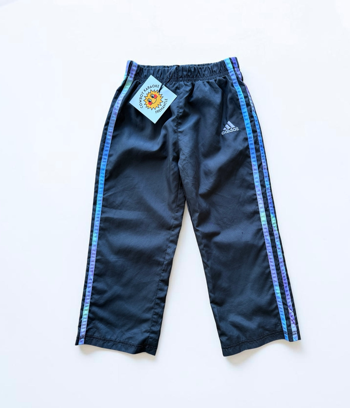 Kids Adidas Pants Black & Multi Colour - Size 4