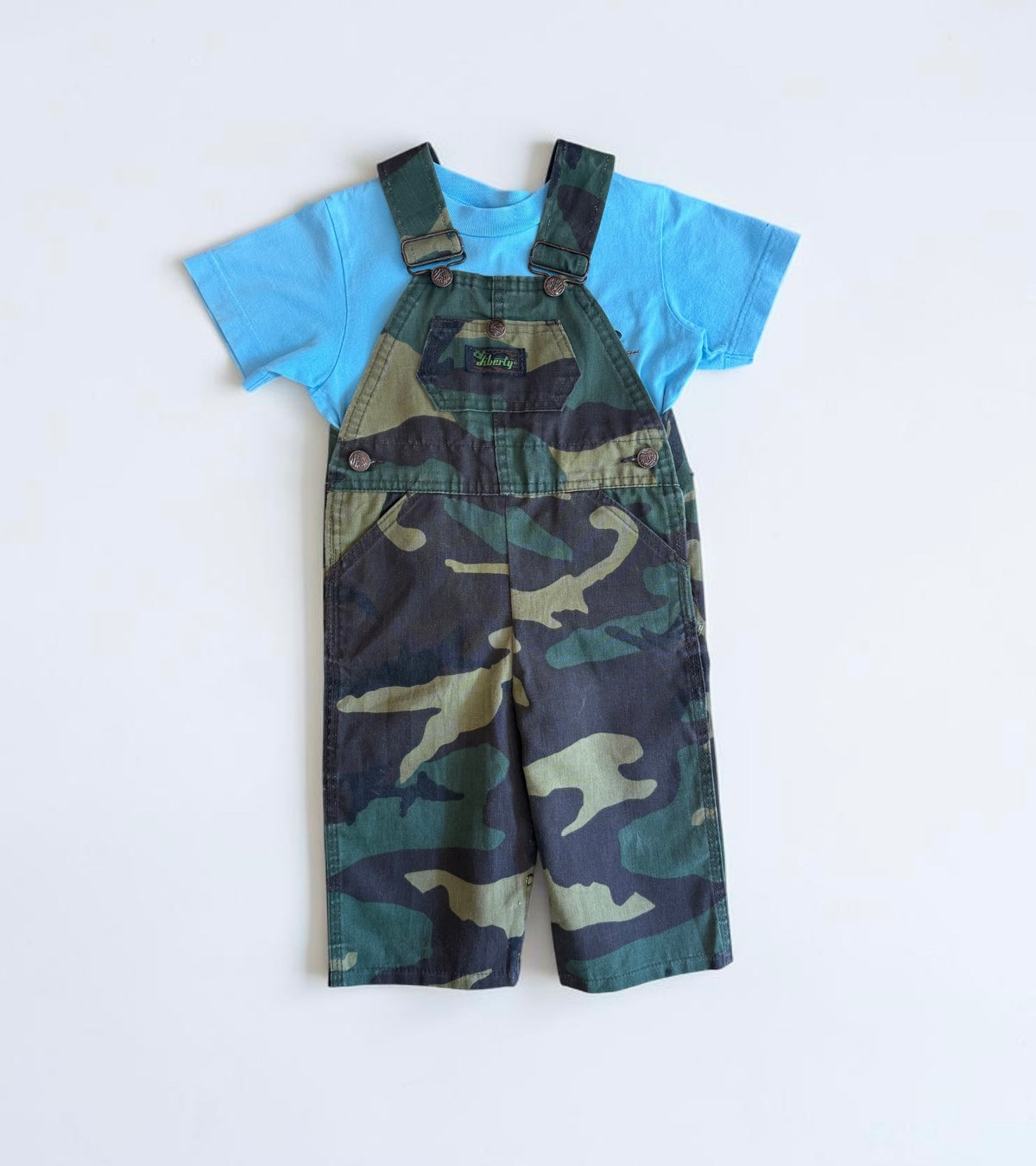 Kids Vintage Camo Liberty Overalls - Size 24 months