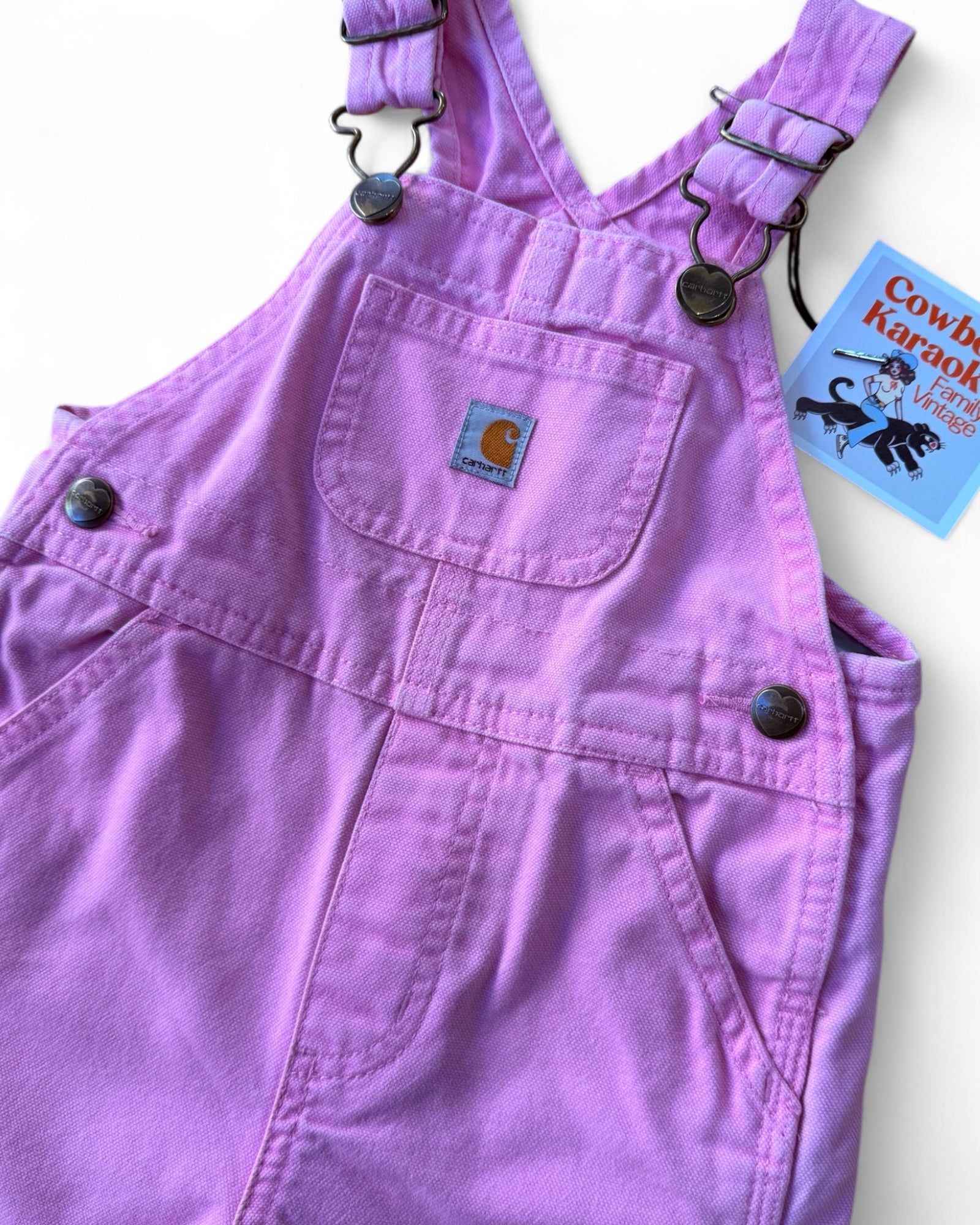 Vintage Kids Carhartt PINK Overalls Size 12 Months