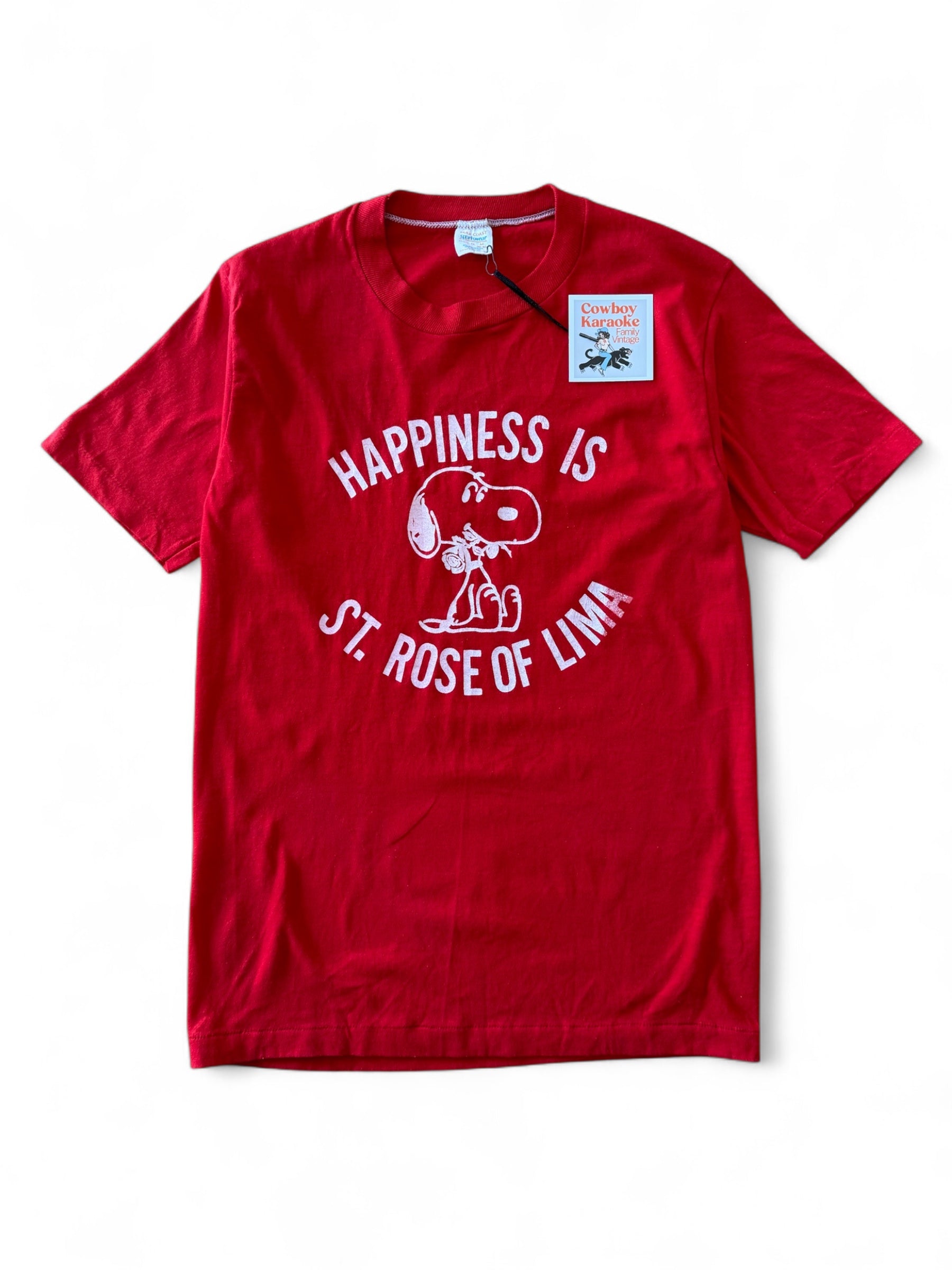 90s Authentic Vintage Snoopy Tee RED Medium