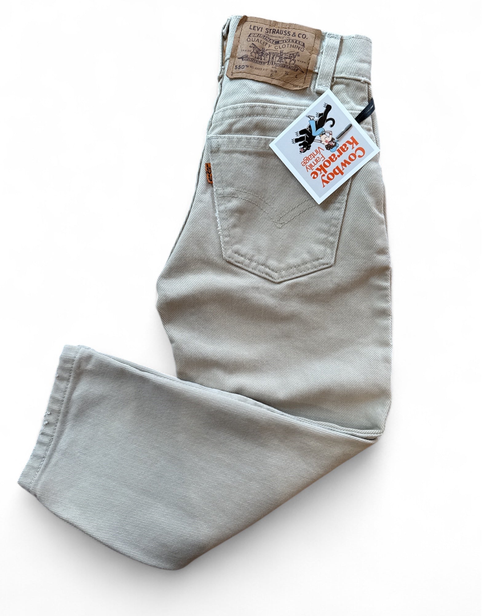 Kids Vintage Levi Jeans 550 Taupe Size 3-4